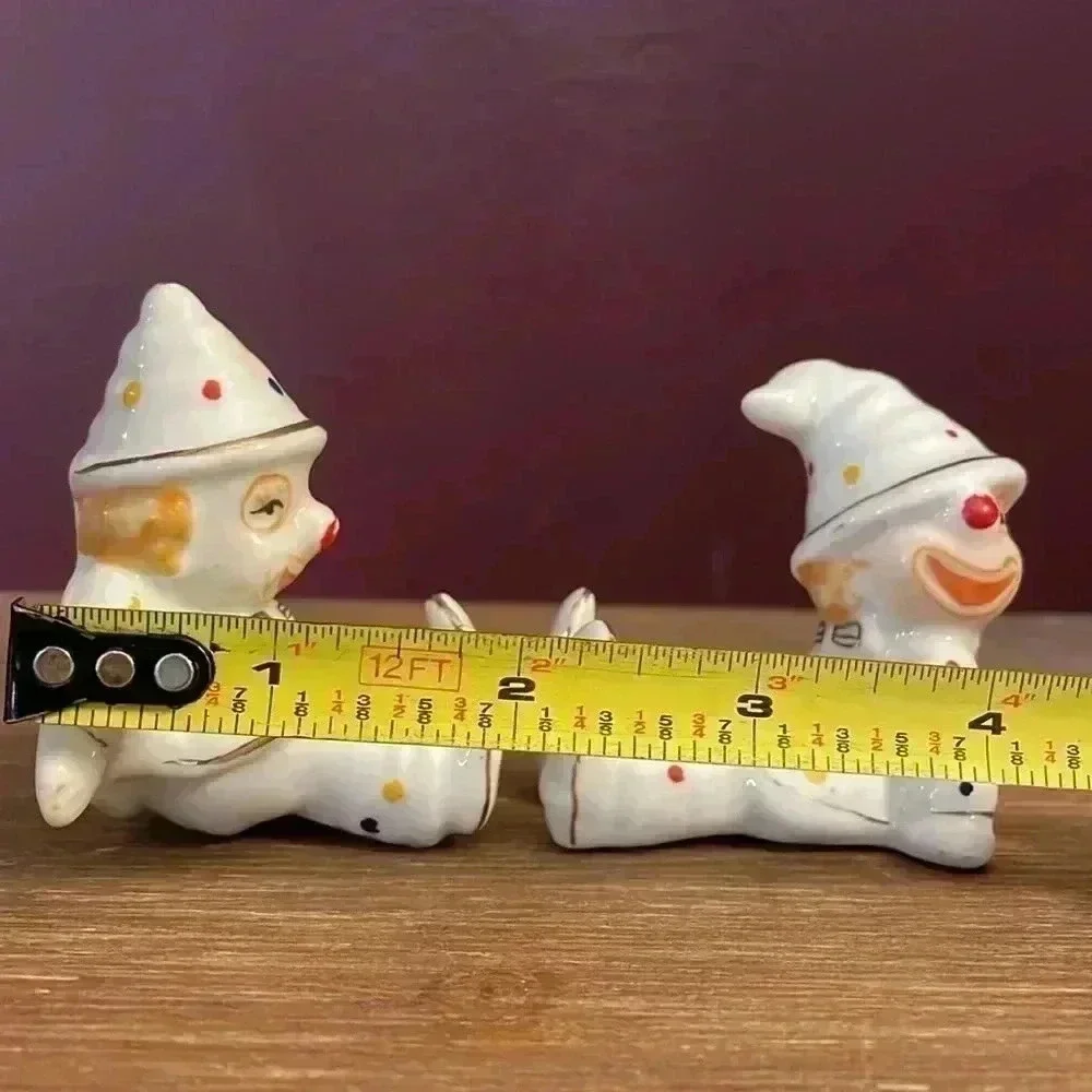 Kitschy Vintage Tumbling Silly Clown Figurines 2.5” Set of 2